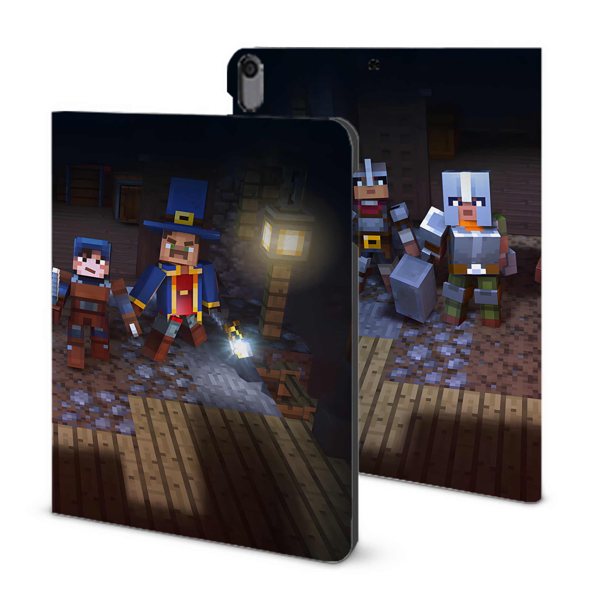 （画像用） マインクラフト ブロックの世界 Minecraft MC Block world IPad ケース ブック型 PUレザー TPU 耐衝撃 軽量 薄型 ペン収納なし 全面保護 IPad 各モデル対応